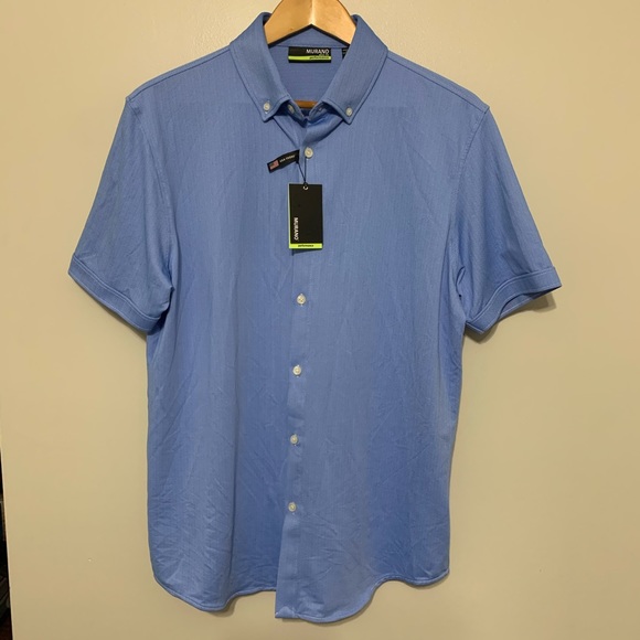Murano Other - MURANO Slim-Fit Performance Short Sleeves Shirt